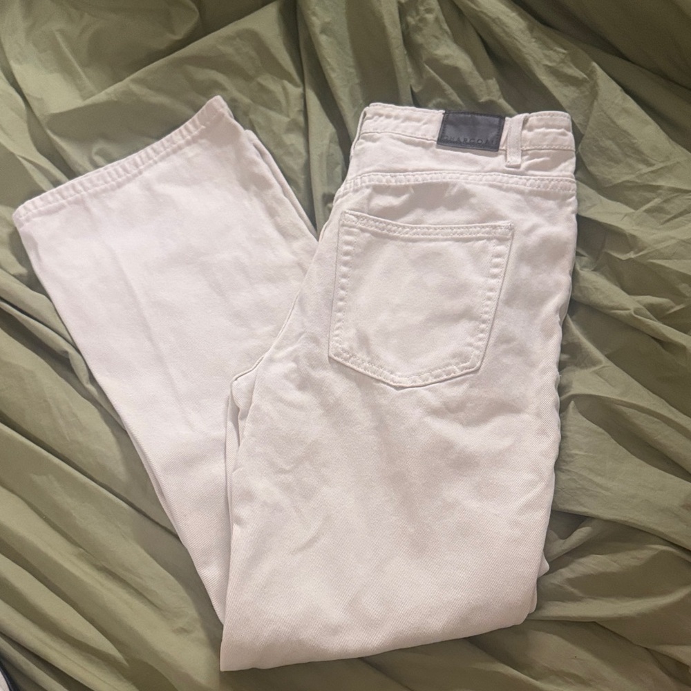Women's White High-Rise Straight Jeans